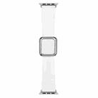 Silver Square Buckle Silicone Watch Band For Apple Watch Series 8&7 41mm / SE 2&6&SE&5&4 40mm / 3&2&1 38mm(White) - 1