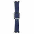 Silver Square Buckle Silicone Watch Band For Apple Watch Series 8&7 41mm / SE 2&6&SE&5&4 40mm / 3&2&1 38mm(Midnight Blue) - 1