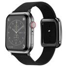 Black Square Buckle Microfiber Leather Watch Band For Apple Watch Ultra 49mm / Series 8&7 45mm / SE 2&6&SE&5&4 44mm / 3&2&1 42mm(Black) - 1