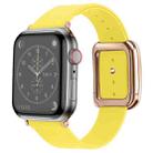 Rose Gold Square Buckle Microfiber Leather Watch Band For Apple Watch Series 8&7 41mm / SE 2&6&SE&5&4 40mm / 3&2&1 38mm(Yellow) - 1