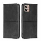 For Motorola Moto G32 4G Cow Texture Magnetic Leather Phone Case(Black) - 1