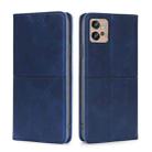 For Motorola Moto G32 4G Cow Texture Magnetic Leather Phone Case(Blue) - 1