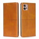 For Motorola Moto G32 4G Cow Texture Magnetic Leather Phone Case(Light Brown) - 1