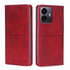 For vivo Y77 5G Global Cow Texture Magnetic Leather Phone Case(Red) - 1