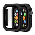 2 in 1 Screen Tempered Glass Film Protective Case For Apple Watch Series 9 / 8 / 7 41mm(Black) - 1