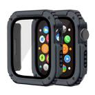 2 in 1 Screen Tempered Glass Film Protective Case For Apple Watch Series 9 / 8 / 7 41mm(Dark Grey) - 1
