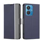 For vivo iQOO Z6 44W/T1 Snapdragon 680 Twill Texture Side Button Leather Phone Case(Blue) - 1