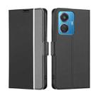 For vivo iQOO Z6 44W/T1 Snapdragon 680 Twill Texture Side Button Leather Phone Case(Black) - 1