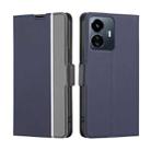 For vivo Y77 5G Global Twill Texture Side Button Leather Phone Case(Blue) - 1