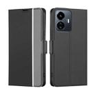 For vivo Y77 5G Global Twill Texture Side Button Leather Phone Case(Black) - 1