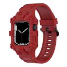 Integrated Silicone Watch Band For Apple Watch Series 8&7 45mm / SE 2&6&SE&5&4 44mm / 3&2&1 42mm(Red) - 1