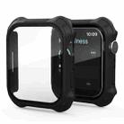 2 in 1 Frosted PC Frame + Screen Tempered Glass Film Protective Case For Apple Watch Series 9 / 8 / 7 45mm(Black) - 1