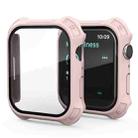 2 in 1 Frosted PC Frame + Screen Tempered Glass Film Protective Case For Apple Watch Series 9 / 8 / 7 41mm(Pink) - 1