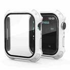 2 in 1 Frosted PC Frame + Screen Tempered Glass Film Protective Case For Apple Watch Series 9 / 8 / 7 41mm(White) - 1