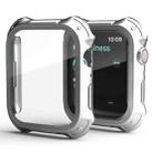 2 in 1 PC Frame + Screen Tempered Glass Film Protective Case For Apple Watch Series 9 / 8 / 7 45mm(Silver) - 1