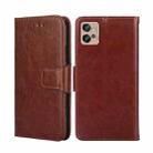 For Motorola Moto G32 4G Crystal Texture Leather Phone Case(Brown) - 1