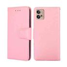 For Motorola Moto G32 4G Crystal Texture Leather Phone Case(Pink) - 1