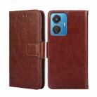For vivo iQOO Z6 44W/T1 Snapdragon 680 Crystal Texture Leather Phone Case(Brown) - 1