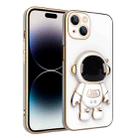 For iPhone 14 Pro Plating Astronaut Holder Phone Case(White) - 1