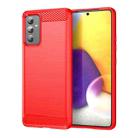 For Samsung Galaxy Quantum 2 Brushed Texture Carbon Fiber TPU Phone Case(Red) - 1