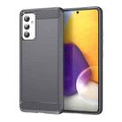 For Samsung Galaxy Quantum 2 Brushed Texture Carbon Fiber TPU Phone Case(Grey) - 1