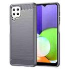 For Samsung Galaxy M22 / M32 Brushed Texture Carbon Fiber TPU Phone Case(Grey) - 1