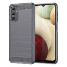 For Samsung Galaxy A13 4G Brushed Texture Carbon Fiber TPU Phone Case(Grey) - 1