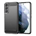 For Samsung Galaxy S22+ Brushed Texture Carbon Fiber TPU Phone Case(Black) - 1