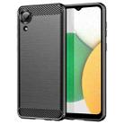 For Samsung Galaxy A03 Core Brushed Texture Carbon Fiber TPU Phone Case(Black) - 1