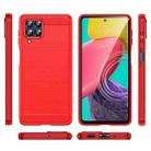 For Samsung Galaxy M53 Brushed Texture Carbon Fiber TPU Phone Case(Red) - 2
