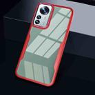 For Xiaomi 12 Pro Transparent Acrylic + TPU Phone Case(Red) - 1