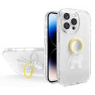 Astronaut Ring Holder Transparent Phone Case For iPhone 14 Pro(Yellow) - 1