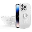 Astronaut Ring Holder Transparent Phone Case For iPhone 14 Pro(White) - 1