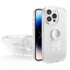 For iPhone 14 Pro Max Astronaut Ring Holder Transparent Phone Case (White) - 1