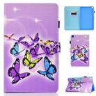 Sewing Thread Left and Right Flat Leather Case with Pen Cover & Card Slot & Buckle Anti-skid Strip and Bracket(Butterfly) - 1