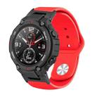 For Amazfit T-Rex / T-Rex Pro / Ares Silicone Reverse Buckle Watch Band(Red) - 1