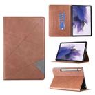 For Samsung Galaxy Tab S7 FE/Tab S7+/Tab S8+ Prismatic Leather Tablet Case(Brown) - 1