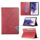 For Samsung Galaxy Tab S7 FE/Tab S7+/Tab S8+ Prismatic Leather Tablet Case(Red) - 1