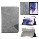 For Samsung Galaxy Tab S7 FE/Tab S7+/Tab S8+ Prismatic Leather Tablet Case(Grey) - 1