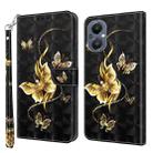 For OnePlus Nord N20 5G 3D Painted Leather Phone Case(Golden Swallow Butterfly) - 1