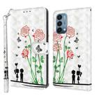 For OnePlus Nord N200 5G 3D Painted Leather Phone Case(Couple Rose) - 1