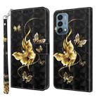 For OnePlus Nord N200 5G 3D Painted Leather Phone Case(Golden Swallow Butterfly) - 1