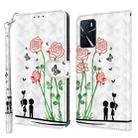 For OPPO A16 / A16s / A54s 3D Painted Leather Phone Case(Couple Rose) - 1