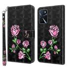 For OPPO A16 / A16s / A54s 3D Painted Leather Phone Case(Rose) - 1