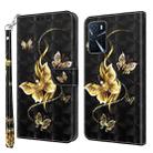 For OPPO A16 / A16s / A54s 3D Painted Leather Phone Case(Golden Swallow Butterfly) - 1