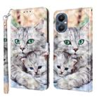 For OPPO A96 5G / Reno7 Z 3D Painted Leather Phone Case(Two Loving Cats) - 1