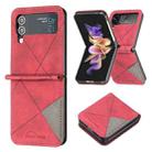 For Samsung Galaxy Z Flip4 Rhombus Texture Leather Phone Case(Red) - 1