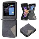 For Samsung Galaxy Z Flip5 Rhombus Texture Leather Phone Case(Black) - 1