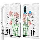 For Huawei P30 Lite / nova 4e 3D Painted Leather Phone Case(Couple Rose) - 1