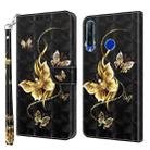 For Honor 20 Lite / 20i / 10i / 10 Lite 3D Painted Leather Phone Case(Golden Swallow Butterfly) - 1